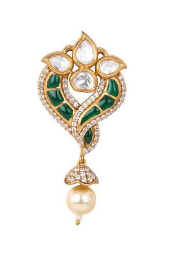 Buy Nazaakat By Samara Singh Green Embellished Dangling Earrings Buy_Nazaakat By Samara Singh_Green Embellished Dangling Earrings