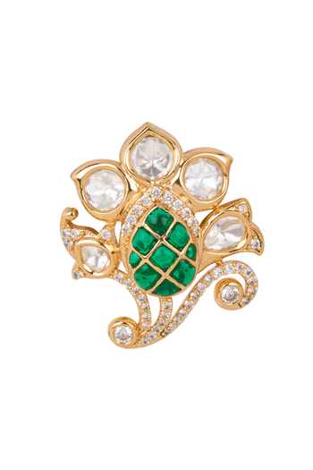 Shop Nazaakat By Samara Singh Green Embellished Stone Earrings Online at Aza Fashions Shop_Nazaakat By Samara Singh_Green Embellished Stone Earrings _Online_at_Aza_Fashions