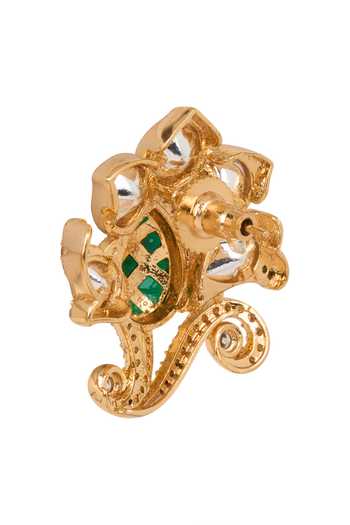 Nazaakat By Samara Singh Green Embellished Stone Earrings at Aza Fashions Nazaakat By Samara Singh_Green Embellished Stone Earrings _at_Aza_Fashions