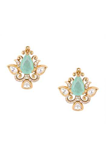 Nazaakat By Samara Singh Fluer Embellished Stone Earrings 