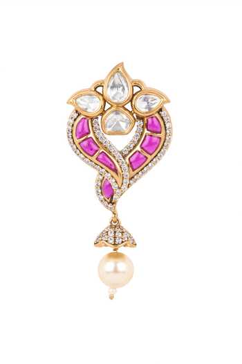 Buy Nazaakat By Samara Singh Red Embellished Dangling Earrings Online at Aza Fashions Buy_Nazaakat By Samara Singh_Red Embellished Dangling Earrings _Online_at_Aza_Fashions