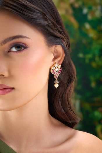 Nazaakat By Samara Singh Embellished Dangling Earrings 