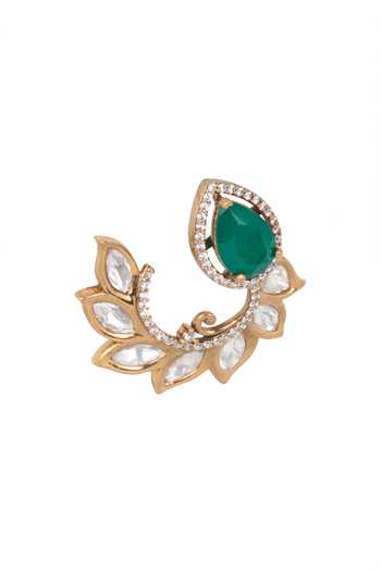 Nazaakat By Samara Singh Green Stone Studded Earrings Online at Aza Fashions Nazaakat By Samara Singh_Green Stone Studded Earrings _Online_at_Aza_Fashions