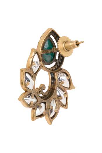 Nazaakat By Samara Singh Green Stone Studded Earrings at Aza Fashions Nazaakat By Samara Singh_Green Stone Studded Earrings _at_Aza_Fashions