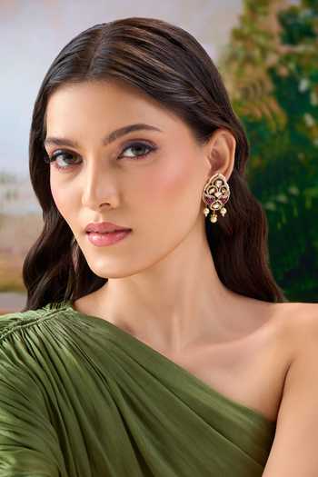 Nazaakat By Samara Singh Cutwork Embellished Earrings 