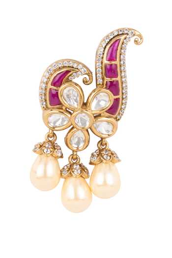 Buy Nazaakat By Samara Singh Pink Embellished Stone Drop Earrings Online at Aza Fashions Buy_Nazaakat By Samara Singh_Pink Embellished Stone Drop Earrings _Online_at_Aza_Fashions