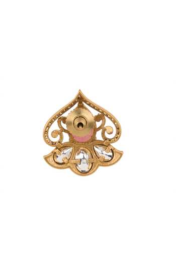 Nazaakat By Samara Singh Pink Spade Embellished Stud Earrings Online at Aza Fashions Nazaakat By Samara Singh_Pink Spade Embellished Stud Earrings _Online_at_Aza_Fashions