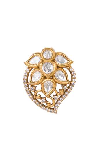 Nazaakat By Samara Singh Gold Plated Cutwork Lead Studded Earrings Online at Aza Fashions Nazaakat By Samara Singh_Gold Plated Cutwork Lead Studded Earrings _Online_at_Aza_Fashions