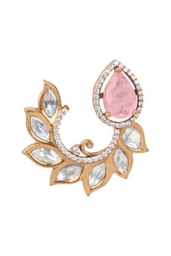 Nazaakat By Samara Singh Pink Leaf Vine Stone Studded Earrings Online at Aza Fashions Nazaakat By Samara Singh_Pink Leaf Vine Stone Studded Earrings _Online_at_Aza_Fashions