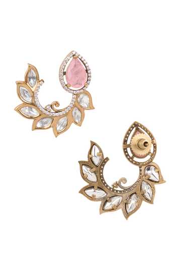 Buy Nazaakat By Samara Singh Pink Leaf Vine Stone Studded Earrings Online at Aza Fashions Buy_Nazaakat By Samara Singh_Pink Leaf Vine Stone Studded Earrings _Online_at_Aza_Fashions