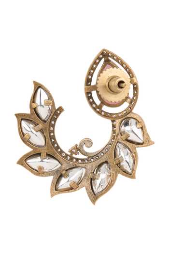 Shop Nazaakat By Samara Singh Pink Leaf Vine Stone Studded Earrings Online at Aza Fashions Shop_Nazaakat By Samara Singh_Pink Leaf Vine Stone Studded Earrings _Online_at_Aza_Fashions