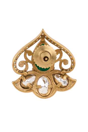 Nazaakat By Samara Singh Emerald Green Spade Shaped Studded Earrings at Aza Fashions Nazaakat By Samara Singh_Emerald Green Spade Shaped Studded Earrings _at_Aza_Fashions