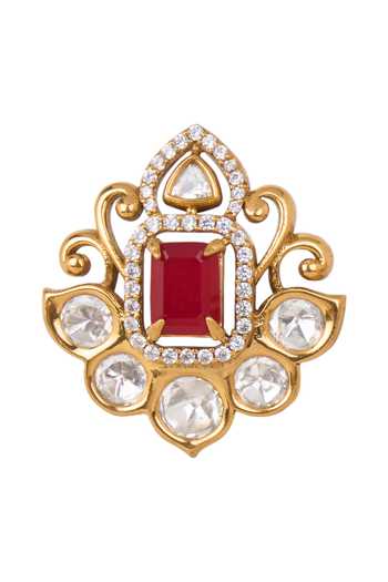 Buy Nazaakat By Samara Singh Red Ruby Stone Centre Stud Earrings Online at Aza Fashions Buy_Nazaakat By Samara Singh_Red Ruby Stone Centre Stud Earrings _Online_at_Aza_Fashions