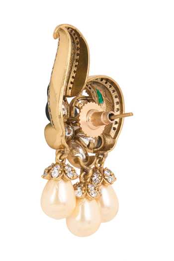 Buy Nazaakat By Samara Singh Green Embellished Dangling Earrings Online at Aza Fashions Buy_Nazaakat By Samara Singh_Green Embellished Dangling Earrings _Online_at_Aza_Fashions