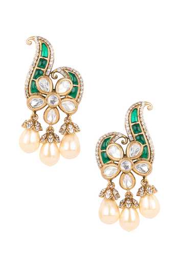 Nazaakat By Samara Singh Embellished Dangling Earrings