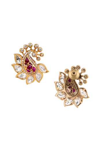 Nazaakat By Samara Singh Embellished Paisley Shaped Earrings 