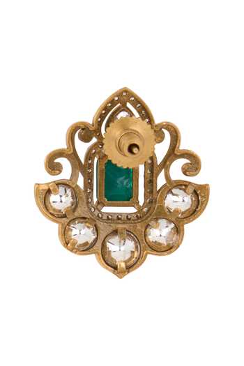 Shop Nazaakat By Samara Singh Green Embellished Stud Earrings Online at Aza Fashions Shop_Nazaakat By Samara Singh_Green Embellished Stud Earrings _Online_at_Aza_Fashions
