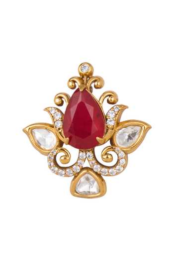 Buy Nazaakat By Samara Singh Red Stone Embellished Stud Earrings Online at Aza Fashions Buy_Nazaakat By Samara Singh_Red Stone Embellished Stud Earrings _Online_at_Aza_Fashions