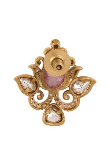 Shop Nazaakat By Samara Singh Red Stone Embellished Stud Earrings Online at Aza Fashions Shop_Nazaakat By Samara Singh_Red Stone Embellished Stud Earrings _Online_at_Aza_Fashions