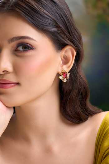 Nazaakat By Samara Singh Stone Embellished Stud Earrings 