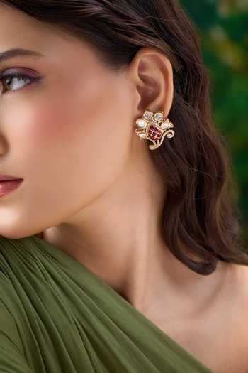 Nazaakat By Samara Singh Stone Studded Earrings