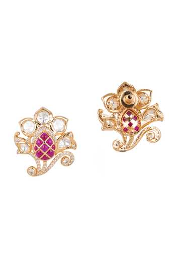 Buy Nazaakat By Samara Singh Red Stone Studded Earrings Online at Aza Fashions Buy_Nazaakat By Samara Singh_Red Stone Studded Earrings _Online_at_Aza_Fashions