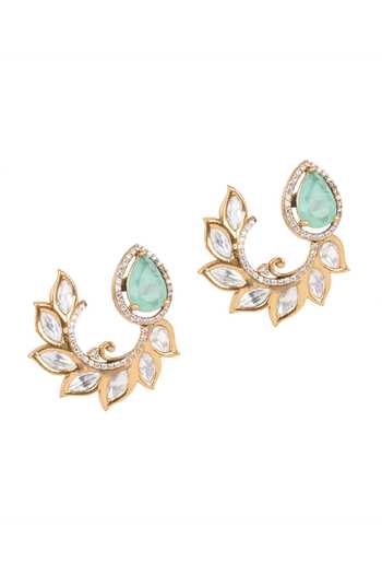 Nazaakat By Samara Singh Spiral Embellished Earrings 