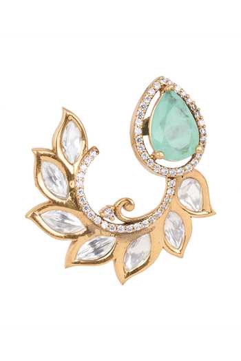 Buy Nazaakat By Samara Singh Green Spiral Embellished Earrings Online at Aza Fashions Buy_Nazaakat By Samara Singh_Green Spiral Embellished Earrings _Online_at_Aza_Fashions