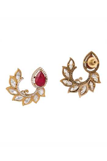Nazaakat By Samara Singh Spiral Embellished Stud Earrings 