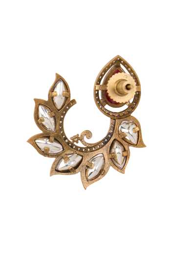 Shop Nazaakat By Samara Singh White Spiral Embellished Stud Earrings Online at Aza Fashions Shop_Nazaakat By Samara Singh_White Spiral Embellished Stud Earrings _Online_at_Aza_Fashions