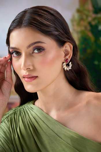 Nazaakat By Samara Singh Spiral Embellished Stud Earrings 