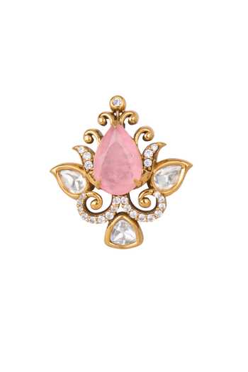 Shop Nazaakat By Samara Singh Pink Embellished Stud Earrings Online at Aza Fashions Shop_Nazaakat By Samara Singh_Pink Embellished Stud Earrings _Online_at_Aza_Fashions