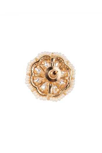 Shop Nazaakat By Samara Singh White Embellished Floral Stud Earrings Online at Aza Fashions Shop_Nazaakat By Samara Singh_White Embellished Floral Stud Earrings _Online_at_Aza_Fashions