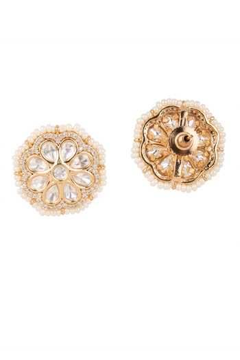 Nazaakat By Samara Singh Embellished Floral Stud Earrings