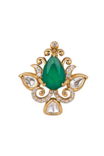Buy Nazaakat By Samara Singh Green Studded Fluer Earrings Online at Aza Fashions Buy_Nazaakat By Samara Singh_Green Studded Fluer Earrings _Online_at_Aza_Fashions