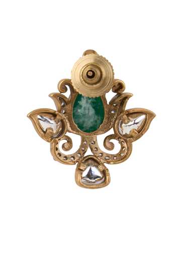 Shop Nazaakat By Samara Singh Green Studded Fluer Earrings Online at Aza Fashions Shop_Nazaakat By Samara Singh_Green Studded Fluer Earrings _Online_at_Aza_Fashions