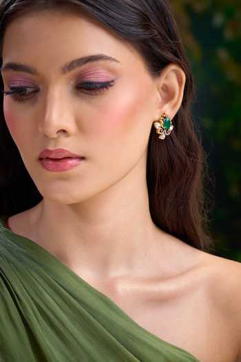 Nazaakat By Samara Singh Studded Fluer Earrings