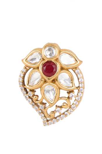 Nazaakat By Samara Singh Red Kairi Embellished Stud Earrings at Aza Fashions Nazaakat By Samara Singh_Red Kairi Embellished Stud Earrings _at_Aza_Fashions