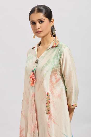 Khwaab By Sanjana Lakhani Shibori Printed A-Line Midi Dress 