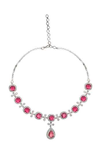 Nazaakat By Samara Singh Silver Plated Stone Studded Necklace Set Online at Aza Fashions Nazaakat By Samara Singh_Silver Plated Stone Studded Necklace Set _Online_at_Aza_Fashions