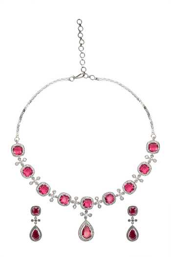 Nazaakat By Samara Singh Stone Studded Necklace Set 