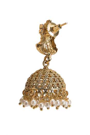 Nazaakat By Samara Singh_Gold Plated Temple Carved Necklace Set _at_Aza_Fashions