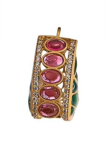 Nazaakat By Samara Singh Pink Kundan Studded Meenakari Earrings Online at Aza Fashions Nazaakat By Samara Singh_Pink Kundan Studded Meenakari Earrings _Online_at_Aza_Fashions