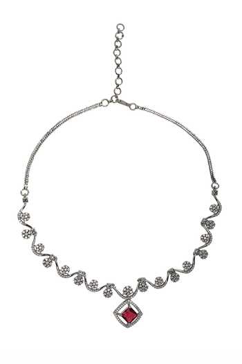 Nazaakat By Samara Singh_Gold Plated Geometric Pendant Necklace Set _Online_at_Aza_Fashions