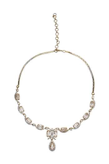 Nazaakat By Samara Singh_Gold Plated Teardrop Pendant Necklace Set _Online_at_Aza_Fashions