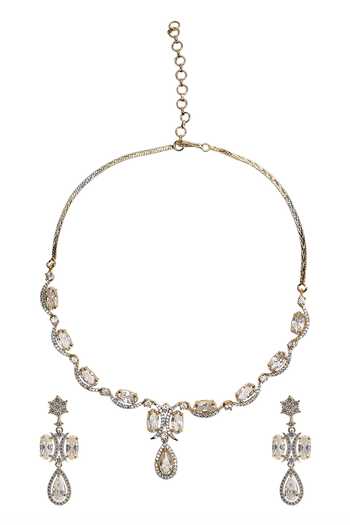 Nazaakat By Samara Singh Teardrop Pendant Necklace Set 