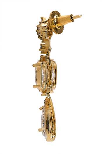 Buy_Nazaakat By Samara Singh_Gold Plated Teardrop Pendant Necklace Set _Online_at_Aza_Fashions