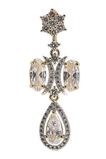 Shop_Nazaakat By Samara Singh_Gold Plated Teardrop Pendant Necklace Set _Online_at_Aza_Fashions