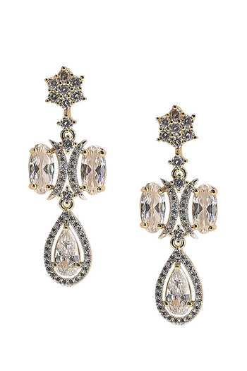 Buy_Nazaakat By Samara Singh_Gold Plated Teardrop Pendant Necklace Set 