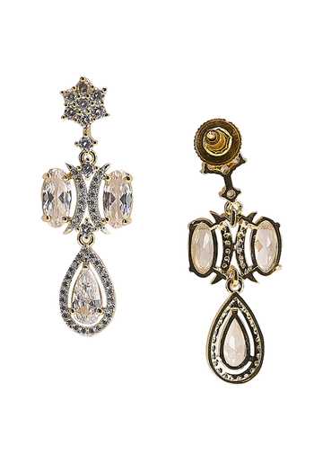 Shop_Nazaakat By Samara Singh_Gold Plated Teardrop Pendant Necklace Set 